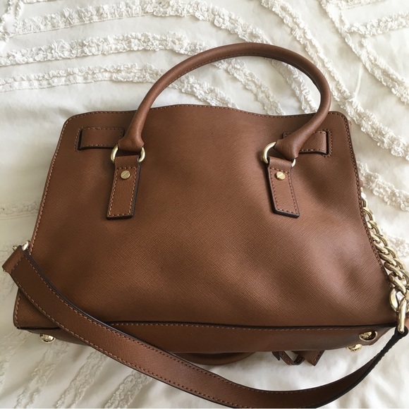 Michael Kors Hamilton Elegant Brown Leather Handbag - Picture 7 of 11